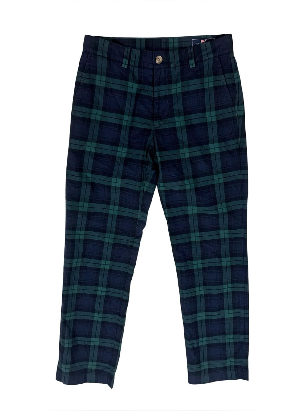 Vineyard Vines Breaker Pants Blue Green Tartan Plaid Mens Size 28 x 30